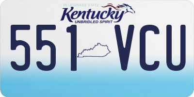 KY license plate 551VCU