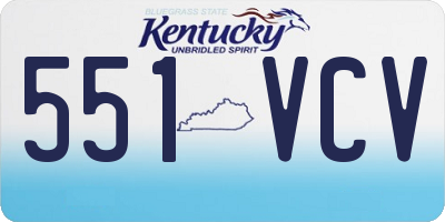 KY license plate 551VCV