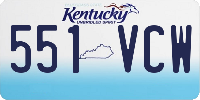 KY license plate 551VCW