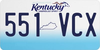 KY license plate 551VCX