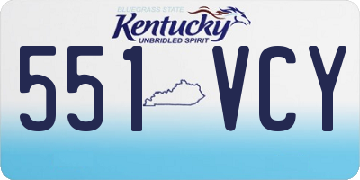 KY license plate 551VCY