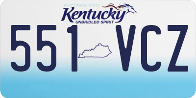 KY license plate 551VCZ