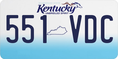KY license plate 551VDC