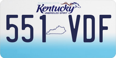 KY license plate 551VDF