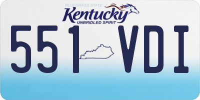 KY license plate 551VDI