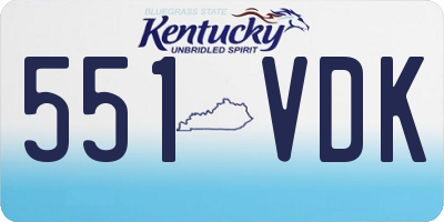 KY license plate 551VDK