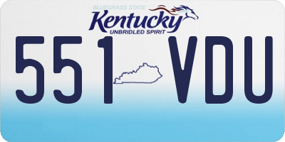 KY license plate 551VDU