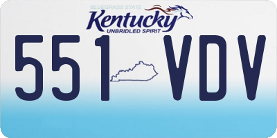 KY license plate 551VDV