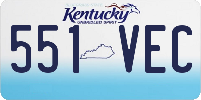 KY license plate 551VEC