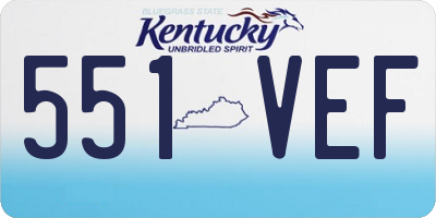 KY license plate 551VEF