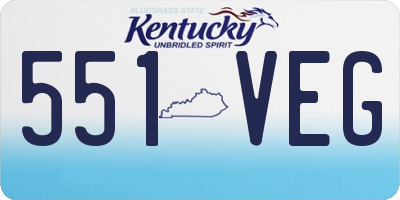 KY license plate 551VEG