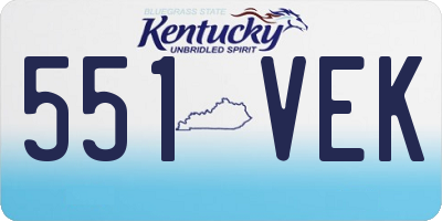 KY license plate 551VEK