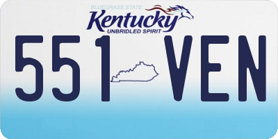 KY license plate 551VEN