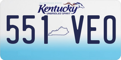 KY license plate 551VEO