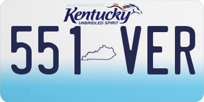 KY license plate 551VER