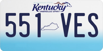 KY license plate 551VES