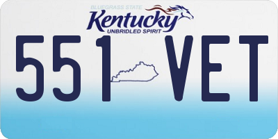KY license plate 551VET