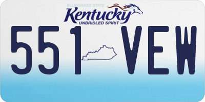 KY license plate 551VEW