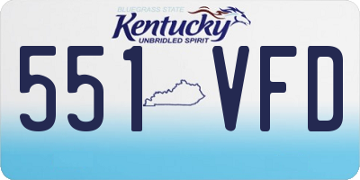 KY license plate 551VFD