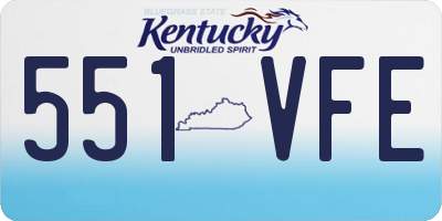 KY license plate 551VFE