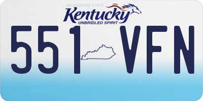 KY license plate 551VFN