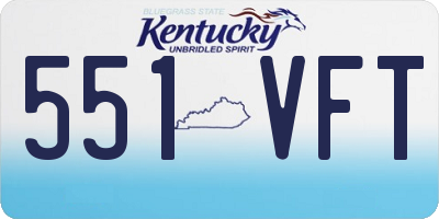 KY license plate 551VFT