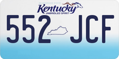 KY license plate 552JCF