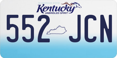 KY license plate 552JCN