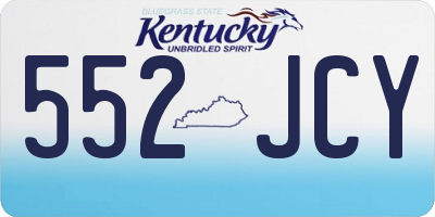 KY license plate 552JCY