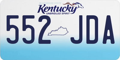 KY license plate 552JDA