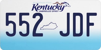 KY license plate 552JDF