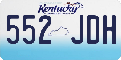 KY license plate 552JDH