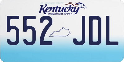 KY license plate 552JDL