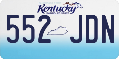 KY license plate 552JDN