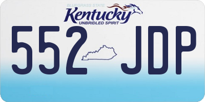 KY license plate 552JDP