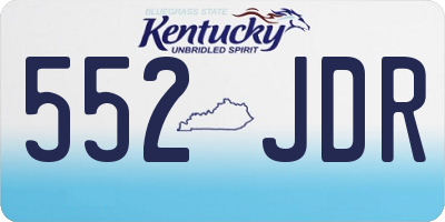 KY license plate 552JDR