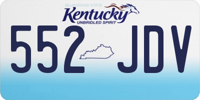 KY license plate 552JDV
