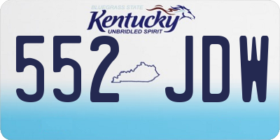 KY license plate 552JDW