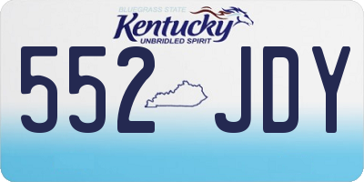 KY license plate 552JDY