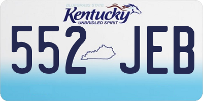 KY license plate 552JEB