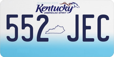 KY license plate 552JEC