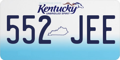 KY license plate 552JEE