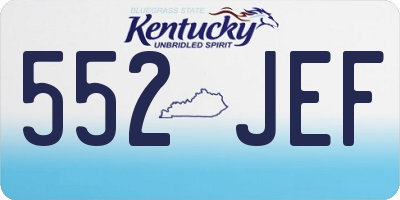 KY license plate 552JEF