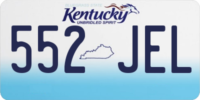 KY license plate 552JEL
