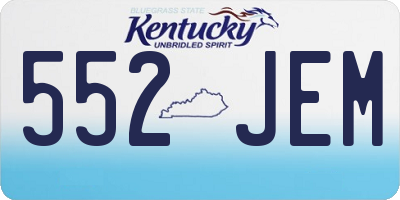 KY license plate 552JEM