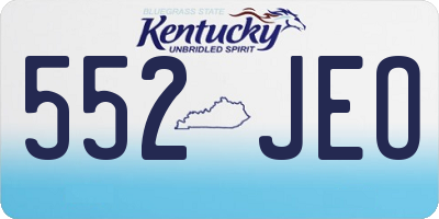 KY license plate 552JEO