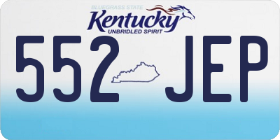 KY license plate 552JEP