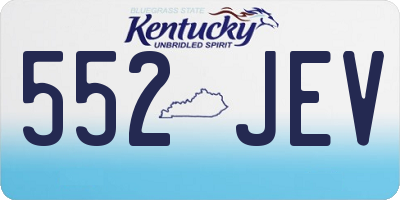 KY license plate 552JEV
