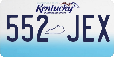 KY license plate 552JEX