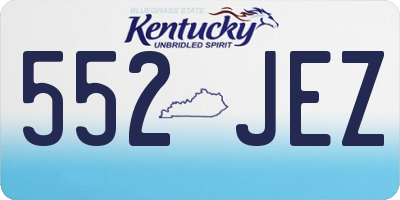 KY license plate 552JEZ